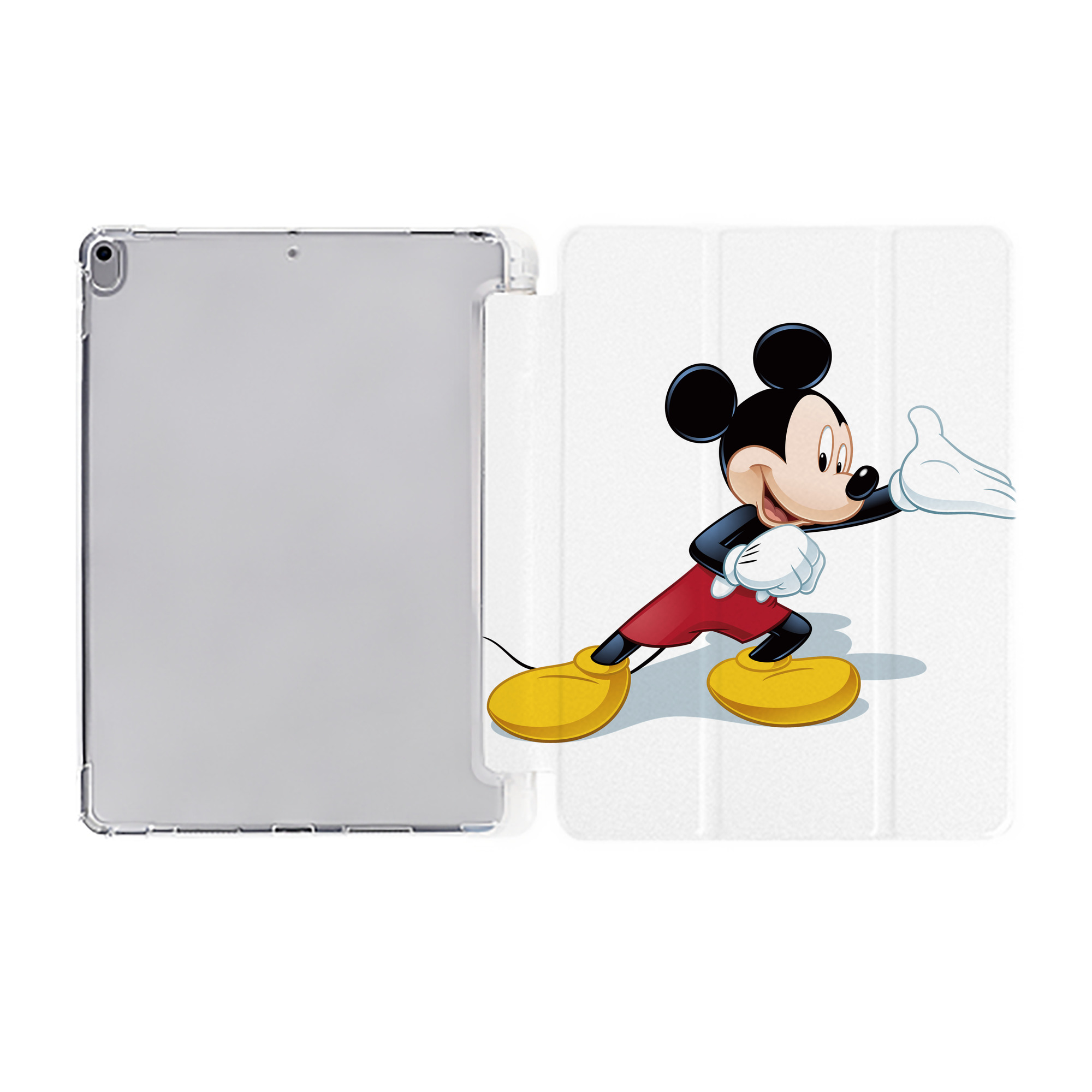 （画像用） ミッキーマウス Mickey Mouse IPad ケース ペン収納付き 三つ折りスタンド PUレザー×シリコン 対応機種9.5/10.5/10.9インチ
